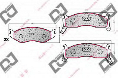 DJ PARTS bp2057 -  Комплект тормозных колодок, дисковый тормоз